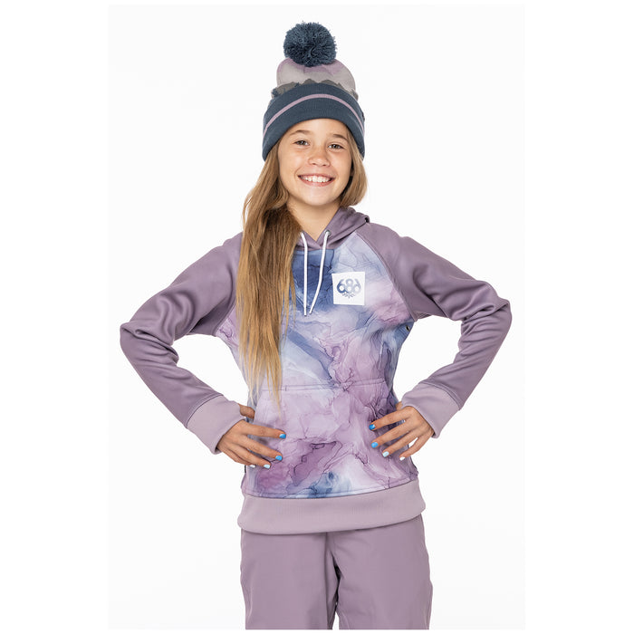 686 Bonded Fleece Hoodie - Girls' Dusty Orchid Marble