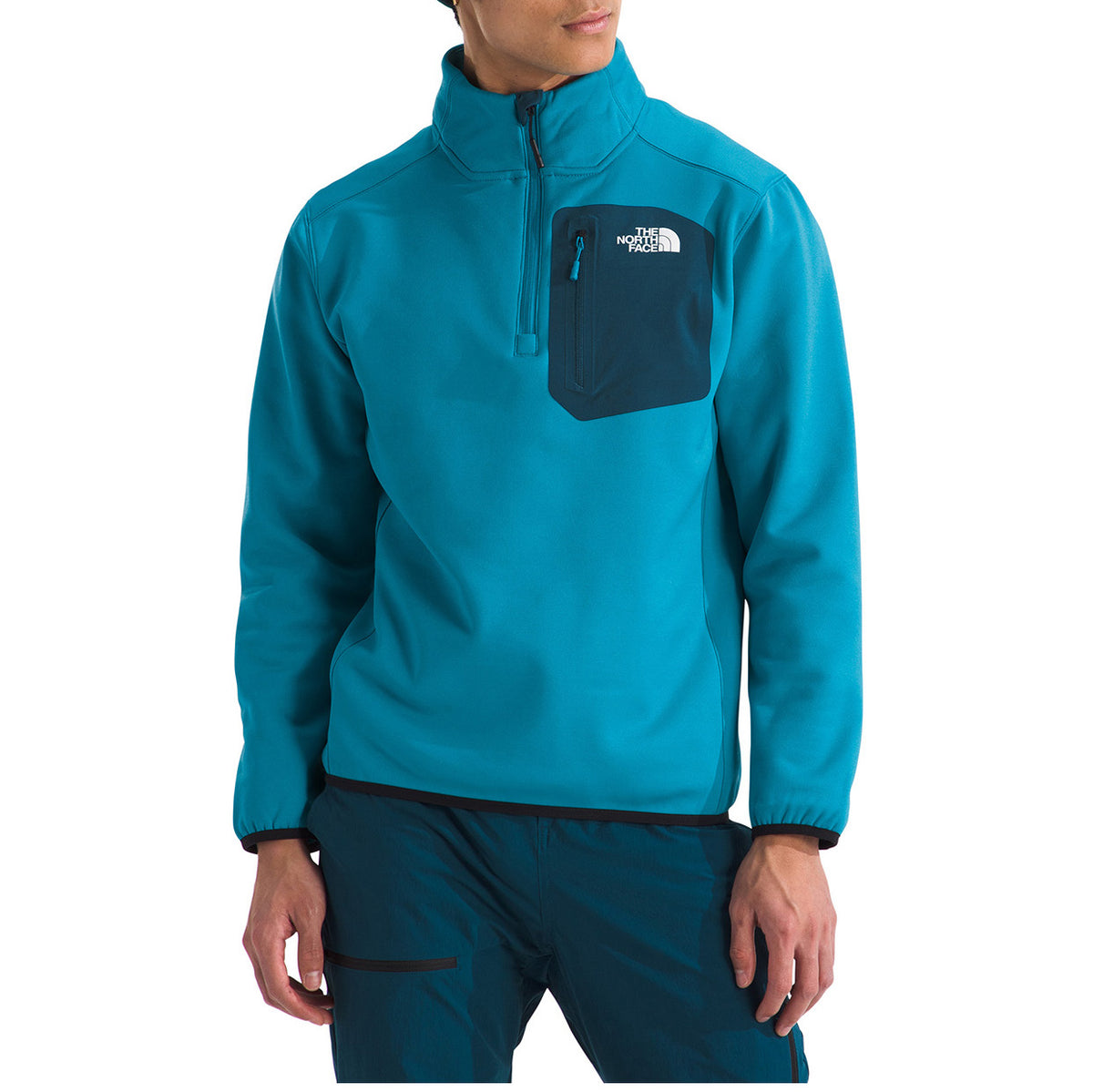 The North Face Crest 1/4 Zip Top - Men's Alkaline Blue/Midnight Petrol