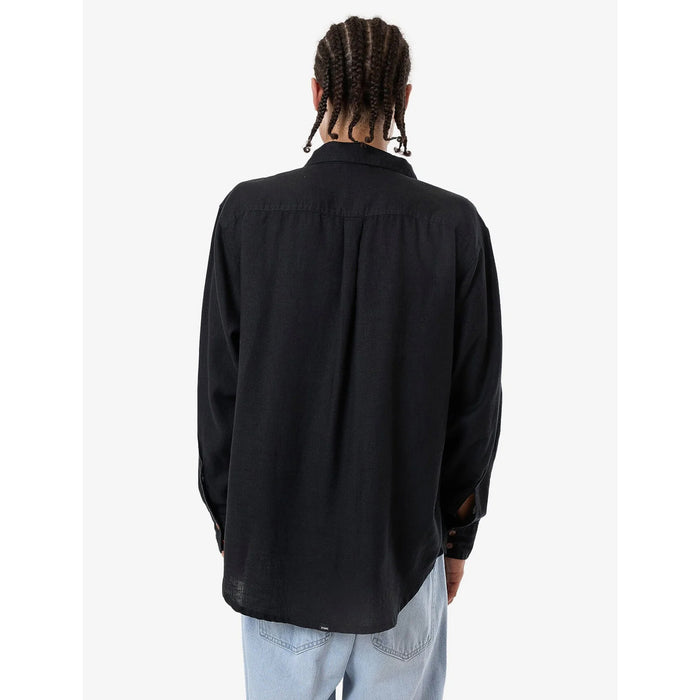 Thrills Hemp Minimal Thrills Oversize Long-Sleeve Shirt Black