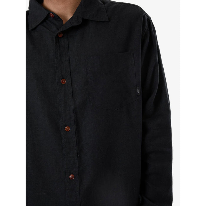 Thrills Hemp Minimal Thrills Oversize Long-Sleeve Shirt Black