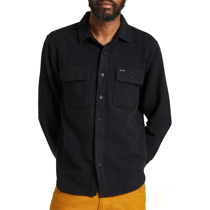 Brixton Bowery Textured Twill Overshirt - Men's Black