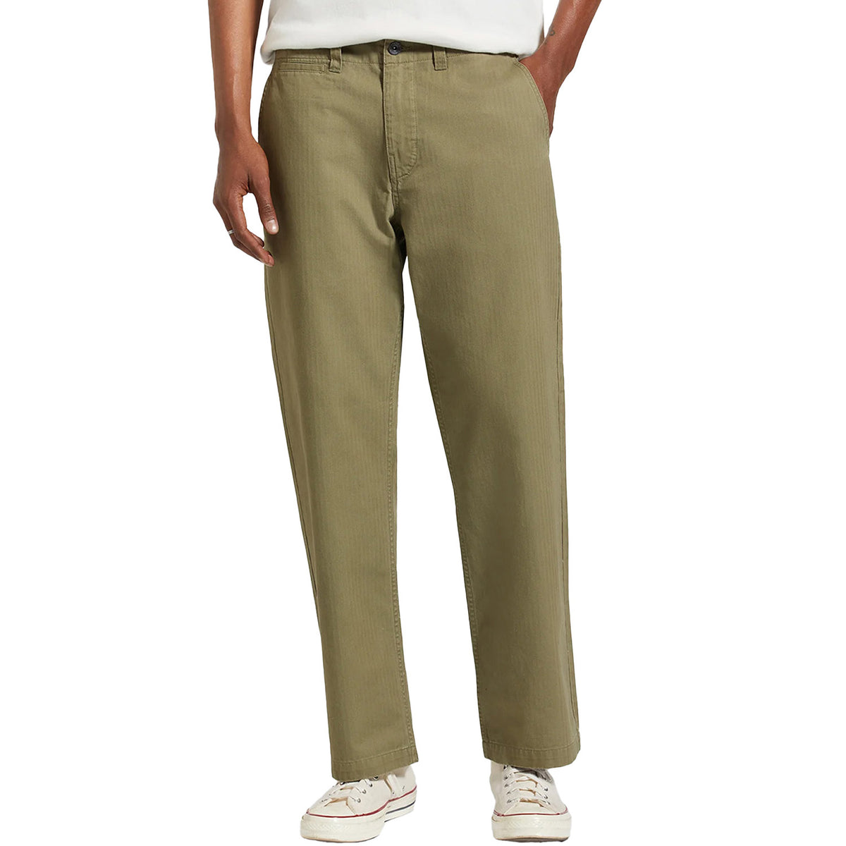 Brixton Surplus Herringbone Trouser Pants - Men's Olive Surplus