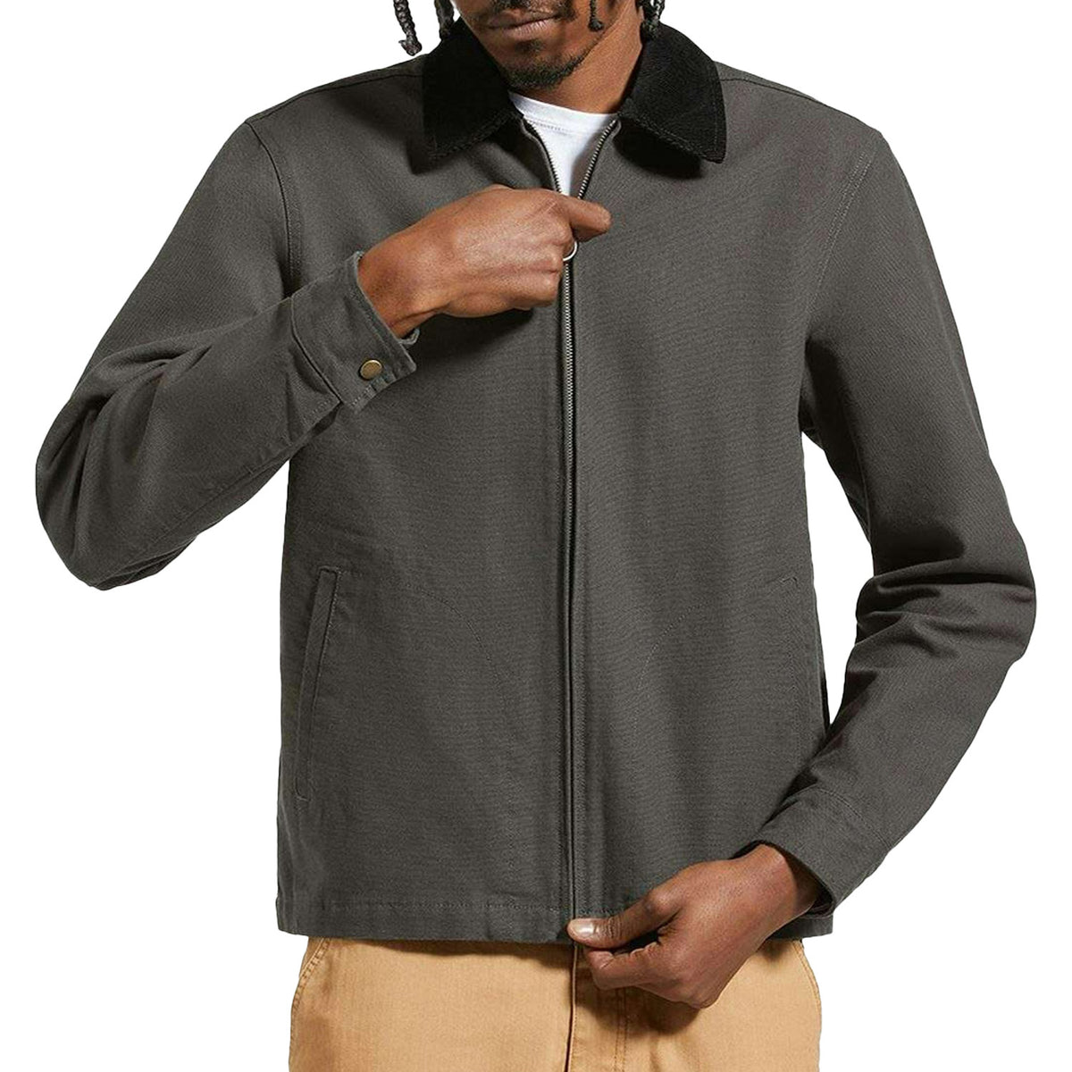 Brixton Mechanic Garage Zip Jacket - Men's Washed Black
