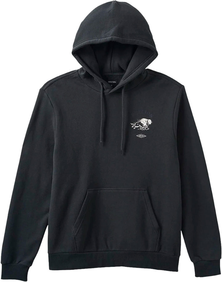 Brixton Charging Buffalo Hoodie - Men's Washed Black
