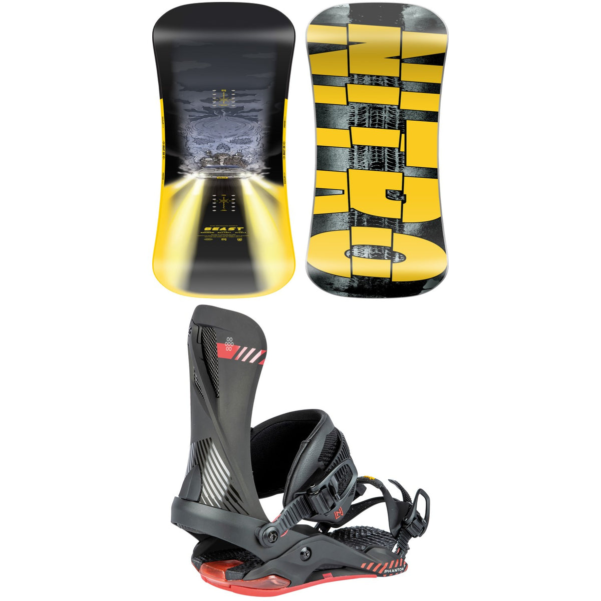 Nitro Beast Snowboard + Phantom + Snowboard Bindings 2025