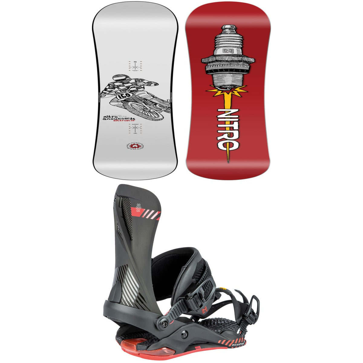 Nitro Alternator Snowboard + Phantom + Snowboard Bindings 2025