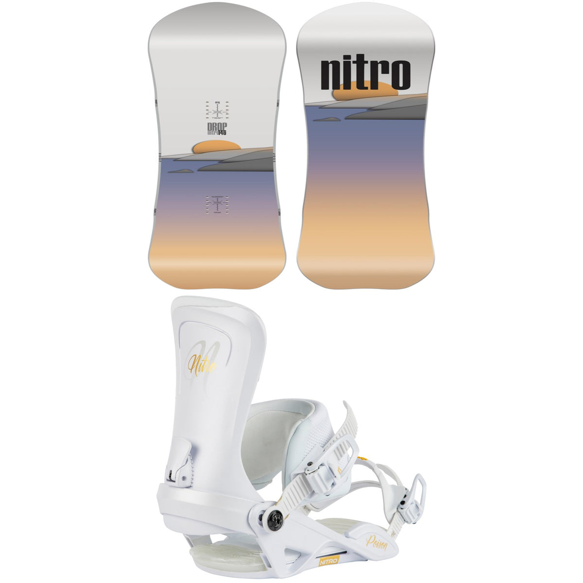 Nitro Drop Snowboard + Poison Snowboard Bindings - Women's 2025
