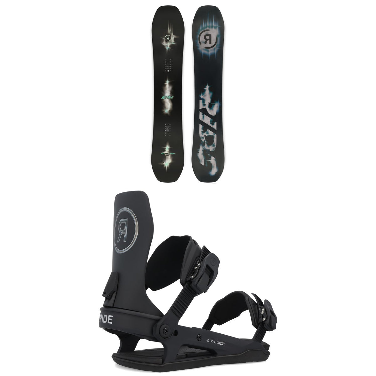 Ride Algorythm Snowboard + C-6 Snowboard Bindings 2025