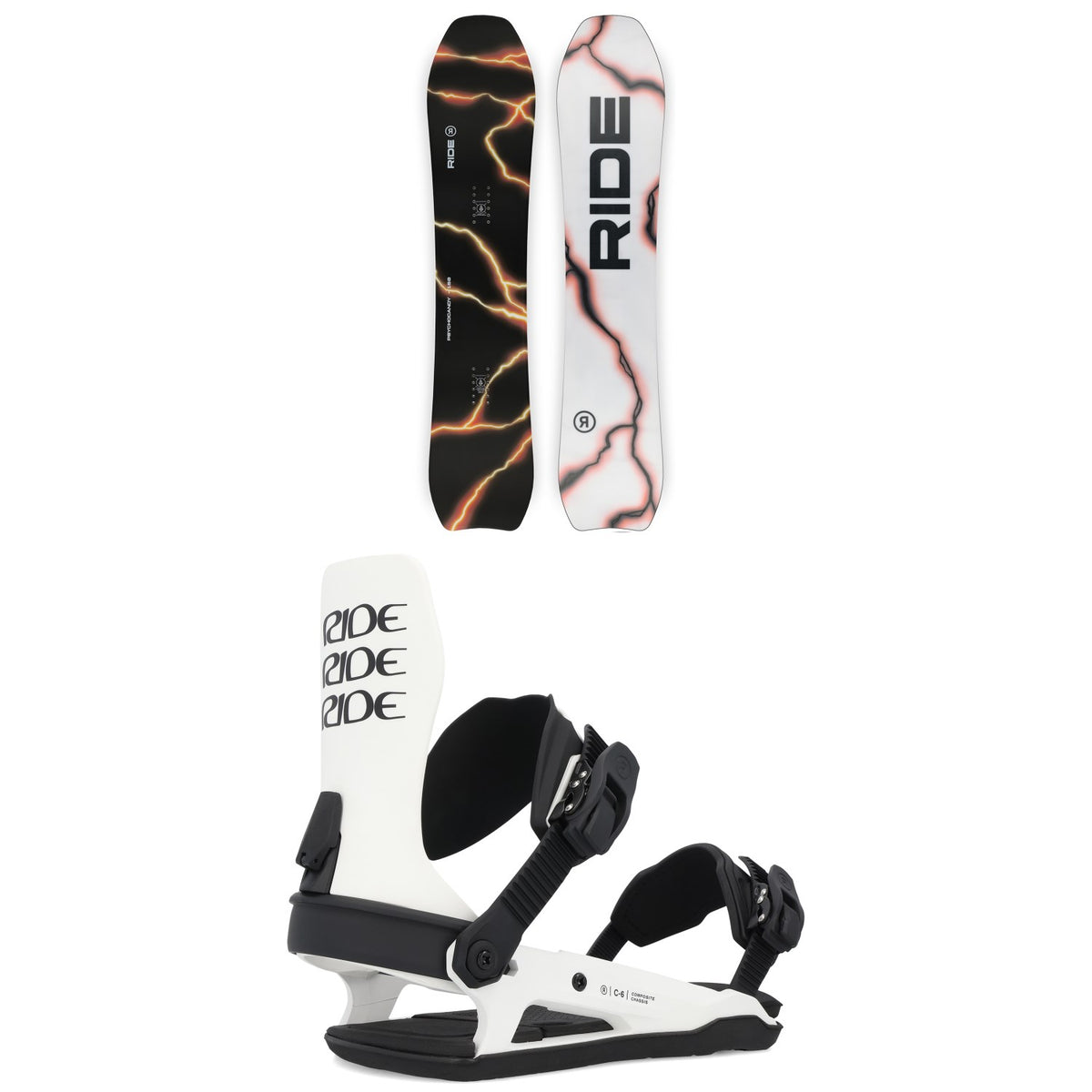 Ride Psychocandy Snowboard + C-6 Snowboard Bindings 2025
