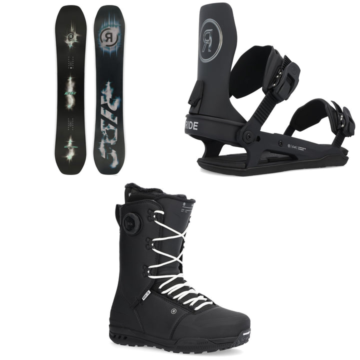 Ride Algorythm Snowboard + C-6 Snowboard Bindings + Fuse Snowboard Boots 2025