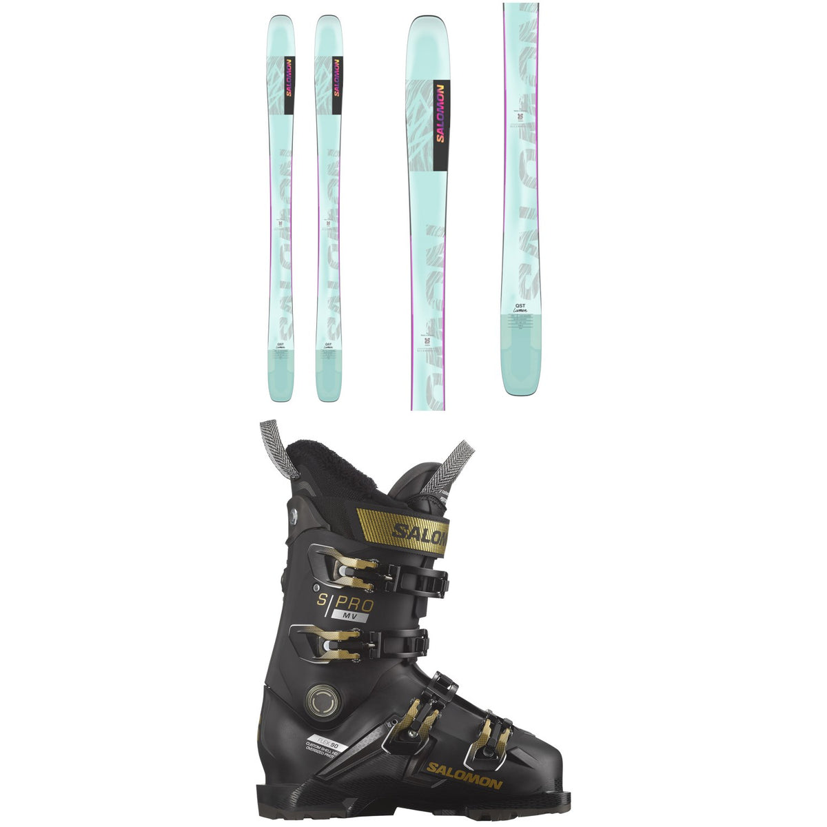 Salomon QST Lumen 98 Skis - Women's + Salomon S/Pro MV 90 Ski Boots - Women's