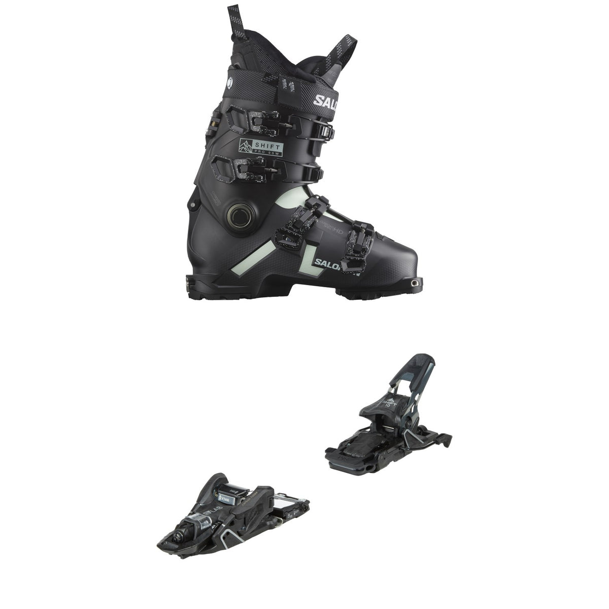 Salomon Shift Pro 90 Alpine Touring Ski Boots - Women's + Salomon S/Lab Shift MNC 10 Alpine Touring Ski Bindings
