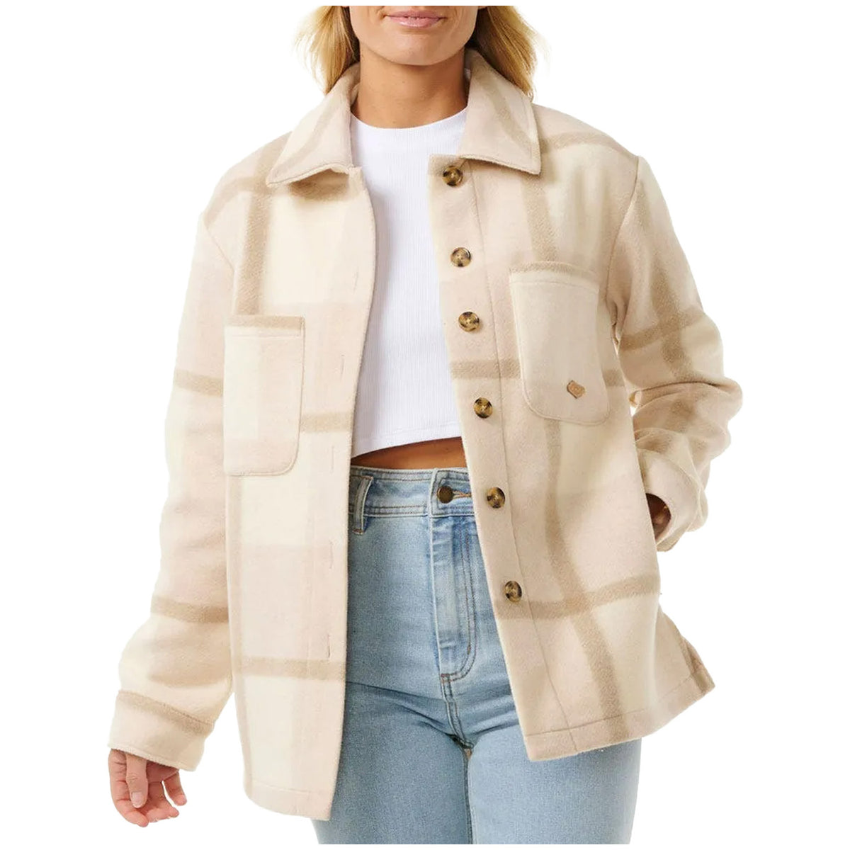 Rip Curl Soleil Check Shacket - Women's Natural