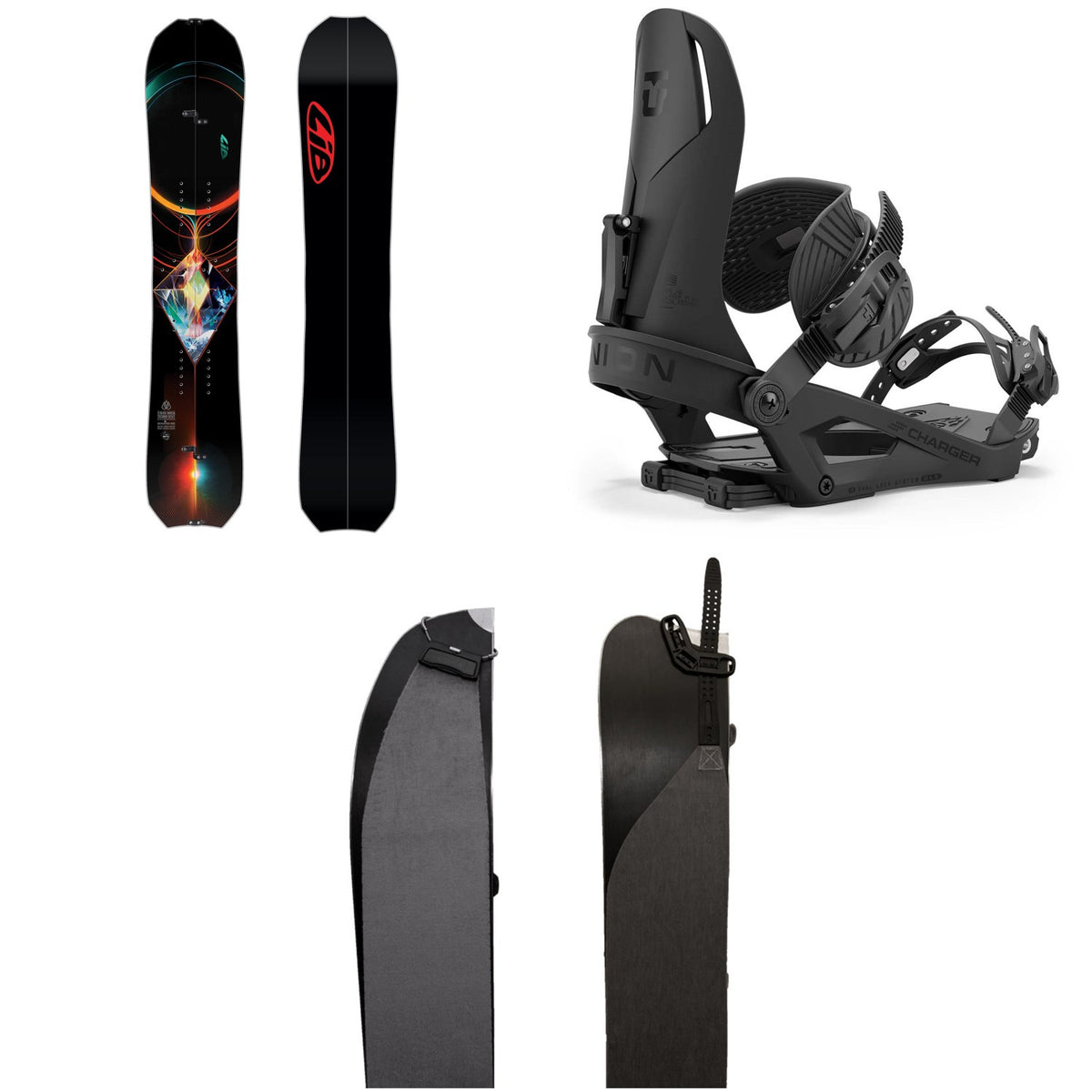 Lib Tech T. Rice Orca Techno Splitboard + Union Charger Splitboard Bindings + Karakoram Smart Skins 2025