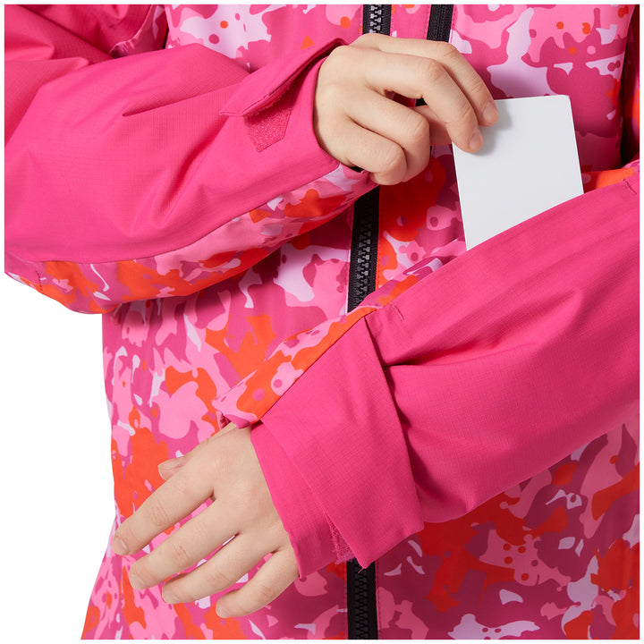 Helly Hansen Fly High 2.0 Ski Suit - Kids' Dragon Fruit Splash Camo AOP