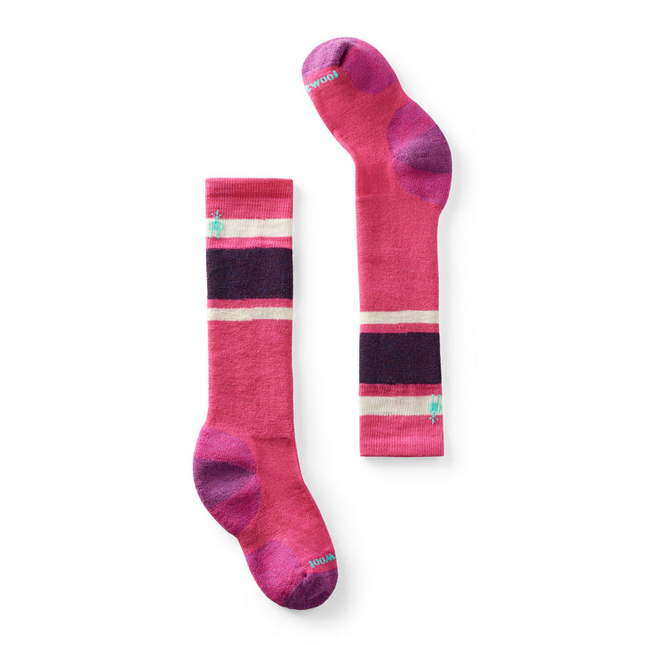 Smartwool Wintersport Full Cushion Stripe OTC Socks - Kids' Power Pink