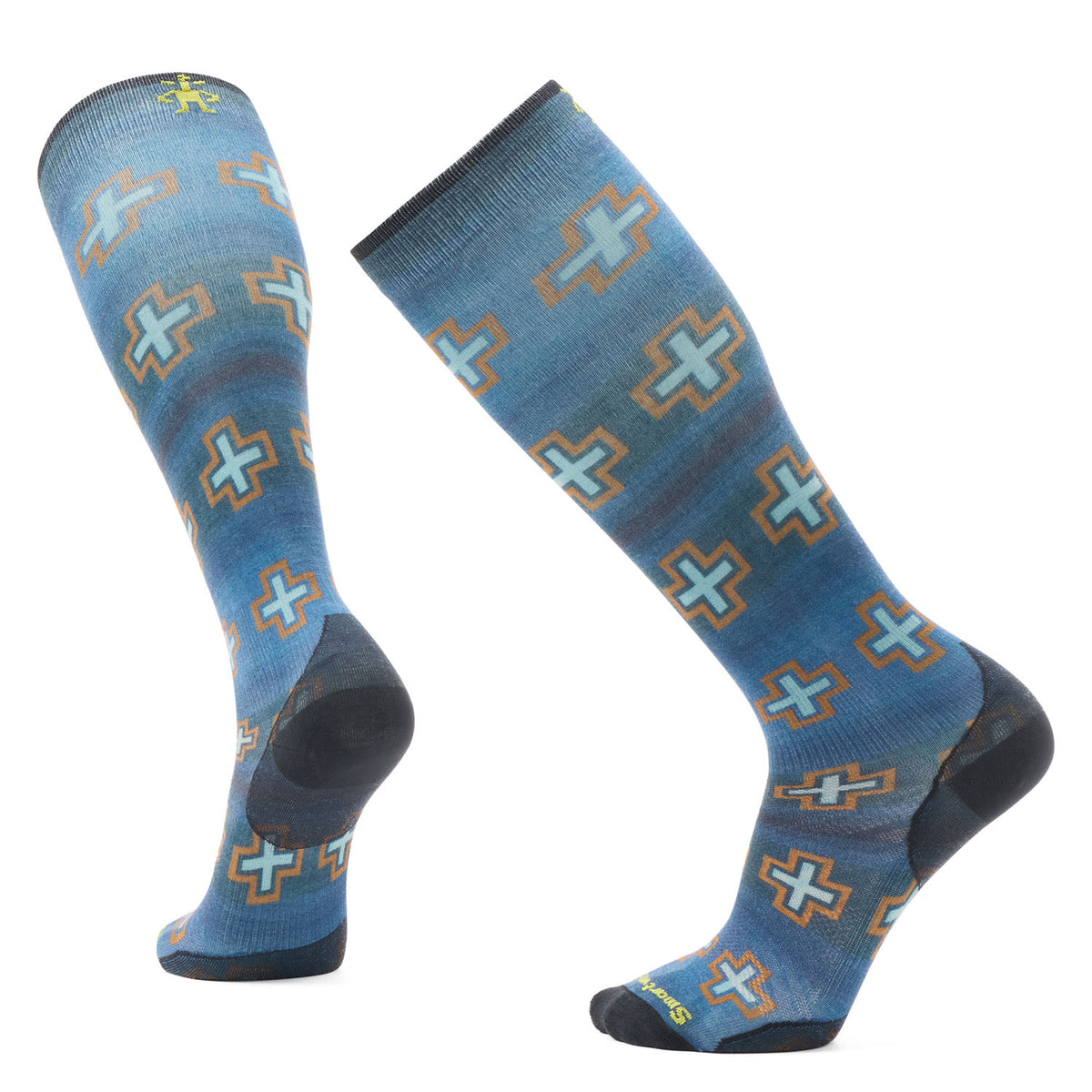 Smartwool Zero Cushion Paths Crossed Print OTC Socks Deep Navy