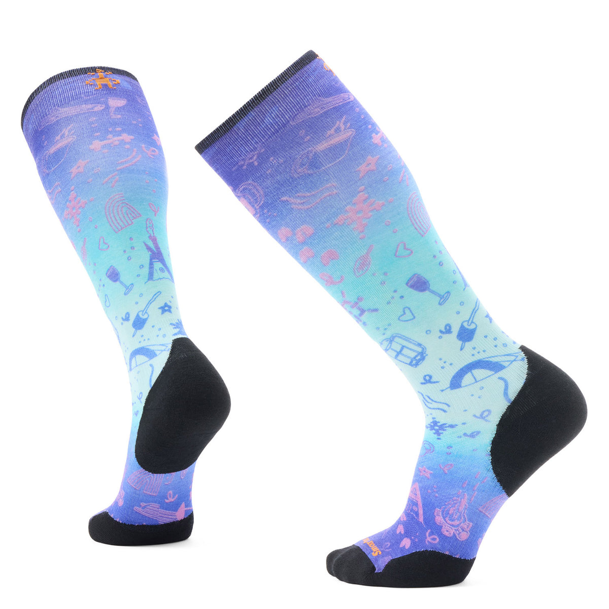 Smartwool Targeted Cushion Nature Doodles Print OTC Socks Capri