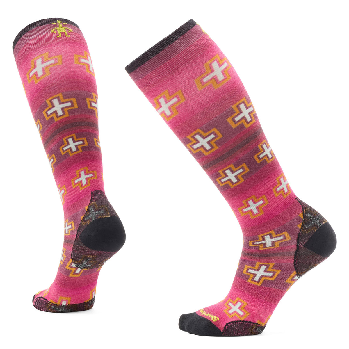 Smartwool Zero Cushion Paths Crossed Print OTC Socks - Women's Power Pink