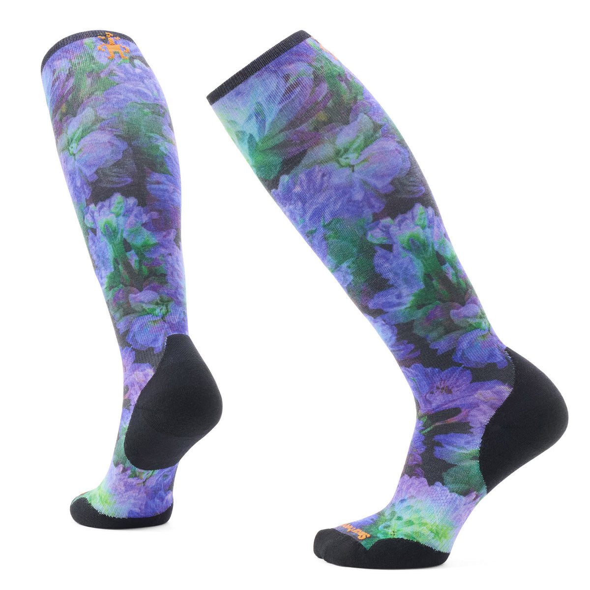 Smartwool Targeted Cushion Electric Lotus Print OTC Socks - Women's Black