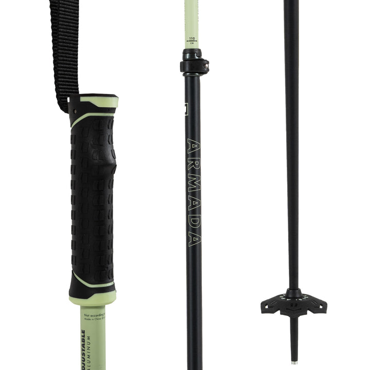 Armada Ak Adjustable Ski Poles 2025 Lime Green / Black