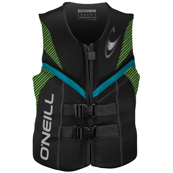 O'Neill Reactor USCG Wakeboard Vest Black/Dayglow/Turquoise