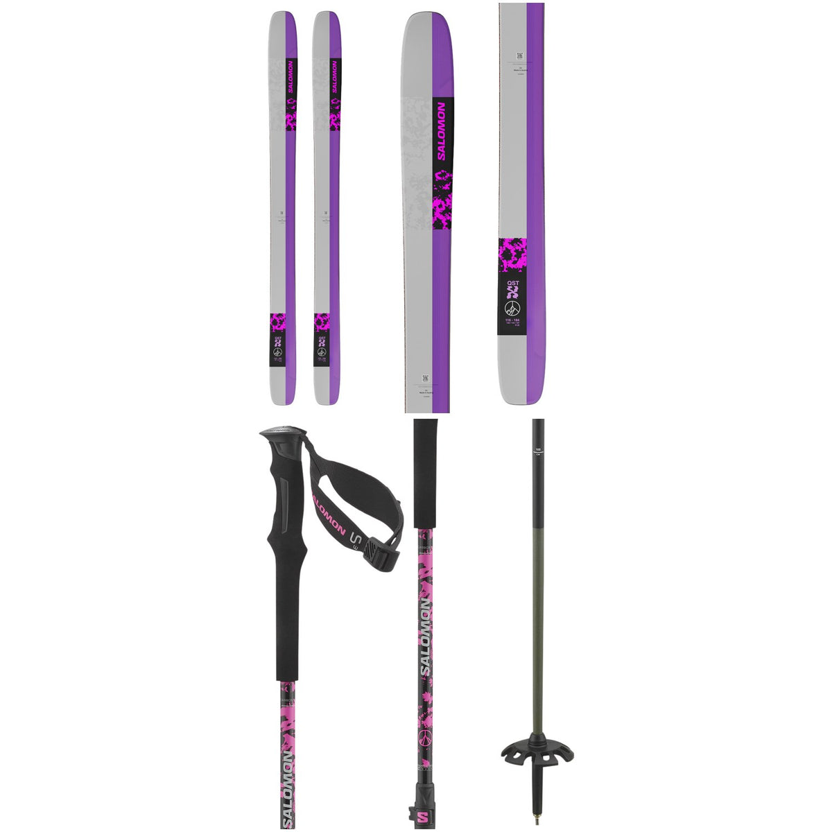 Salomon QST X Skis + Salomon QST Carbon S3 Ski Poles 2025