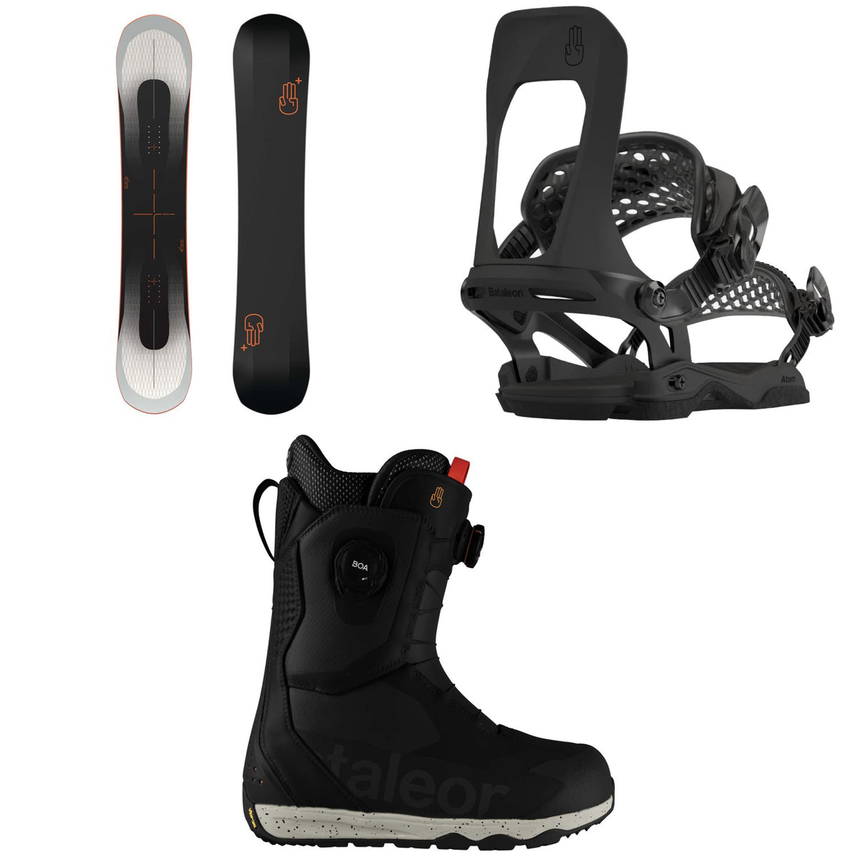 Bataleon Evil Twin+ Snowboard + Atom Snowboard Bindings + Acid BOA Snowboard Boots 2025