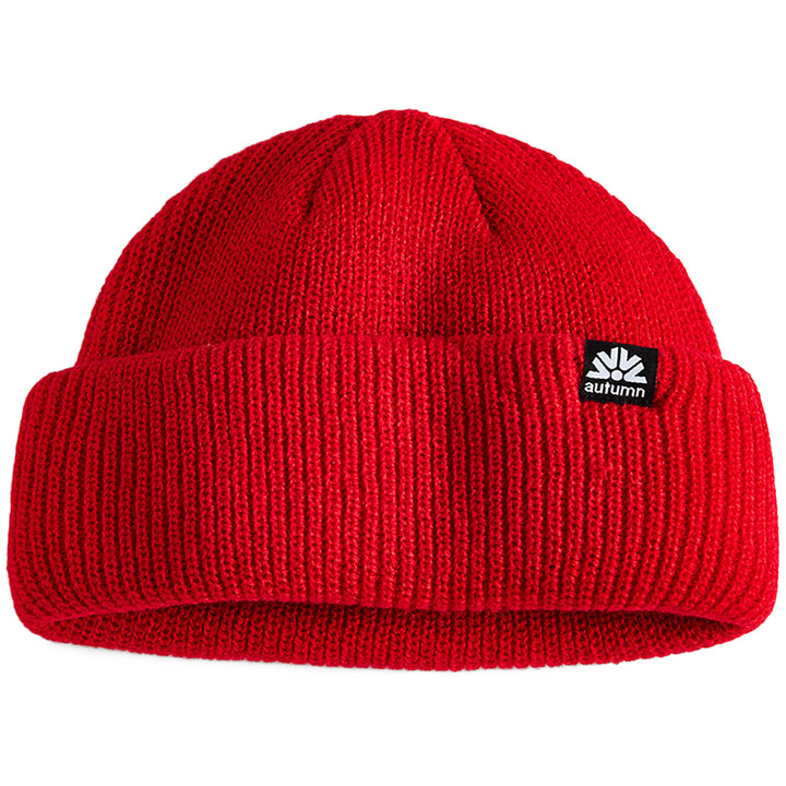 Autumn Shorty Double Roll Beanie Red