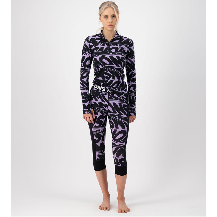 Mons Royale Cascade Merino Flex 200 3/4 Leggings - Women's Signal Lost Lupin