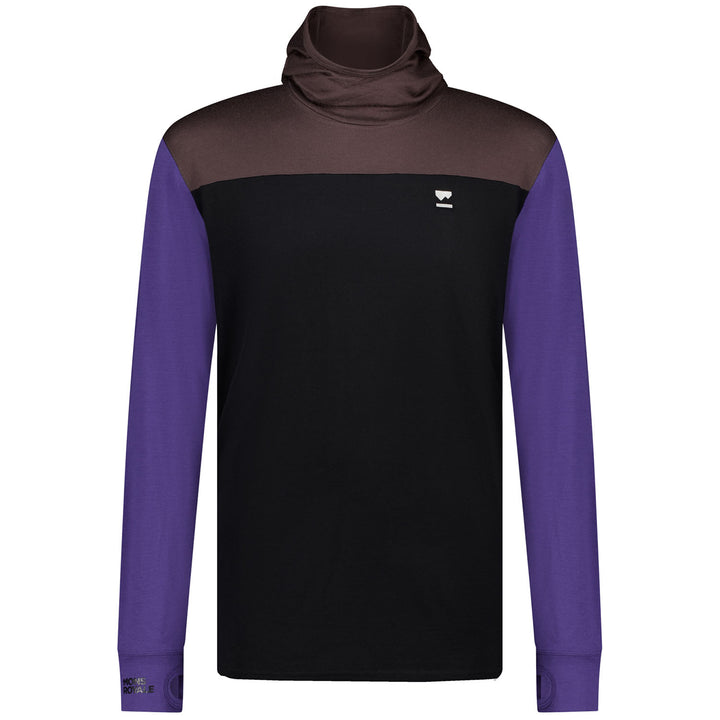 MONS ROYALE Yotei Power Hood Long-Sleeve Top - Men's Violet/Cedar/Black