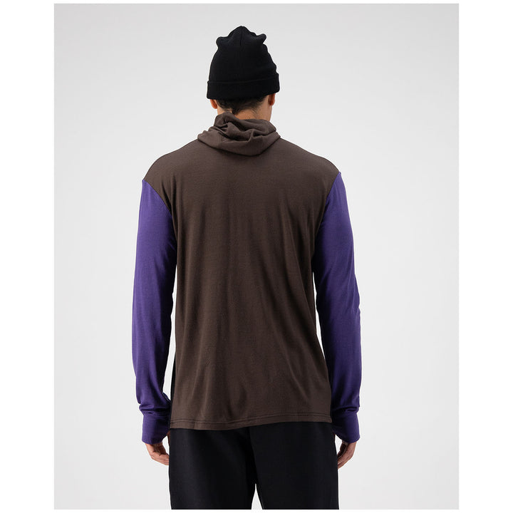 MONS ROYALE Yotei Power Hood Long-Sleeve Top - Men's Violet/Cedar/Black