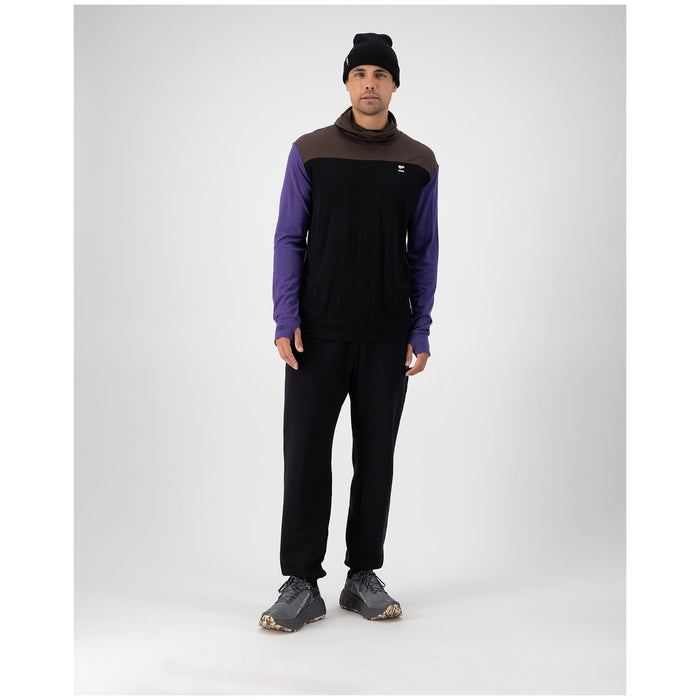 MONS ROYALE Yotei Power Hood Long-Sleeve Top - Men's Violet/Cedar/Black