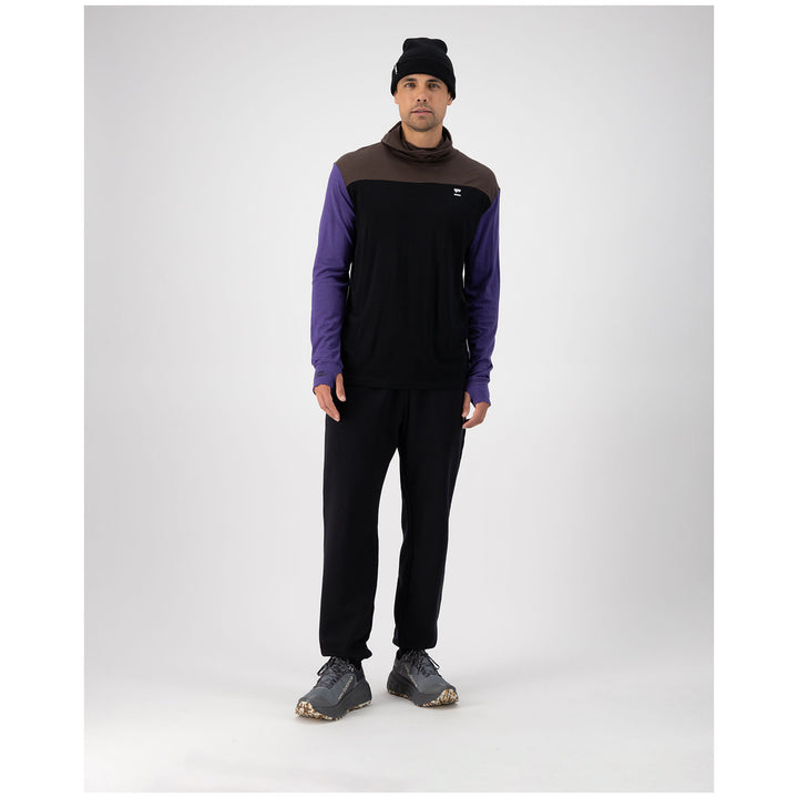 MONS ROYALE Yotei Power Hood Long-Sleeve Top - Men's Violet/Cedar/Black