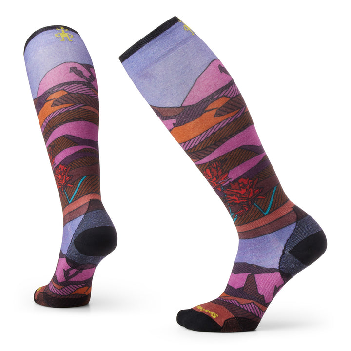 Smartwool Zero Cushion Floral Field OTC Socks - Women's Picante