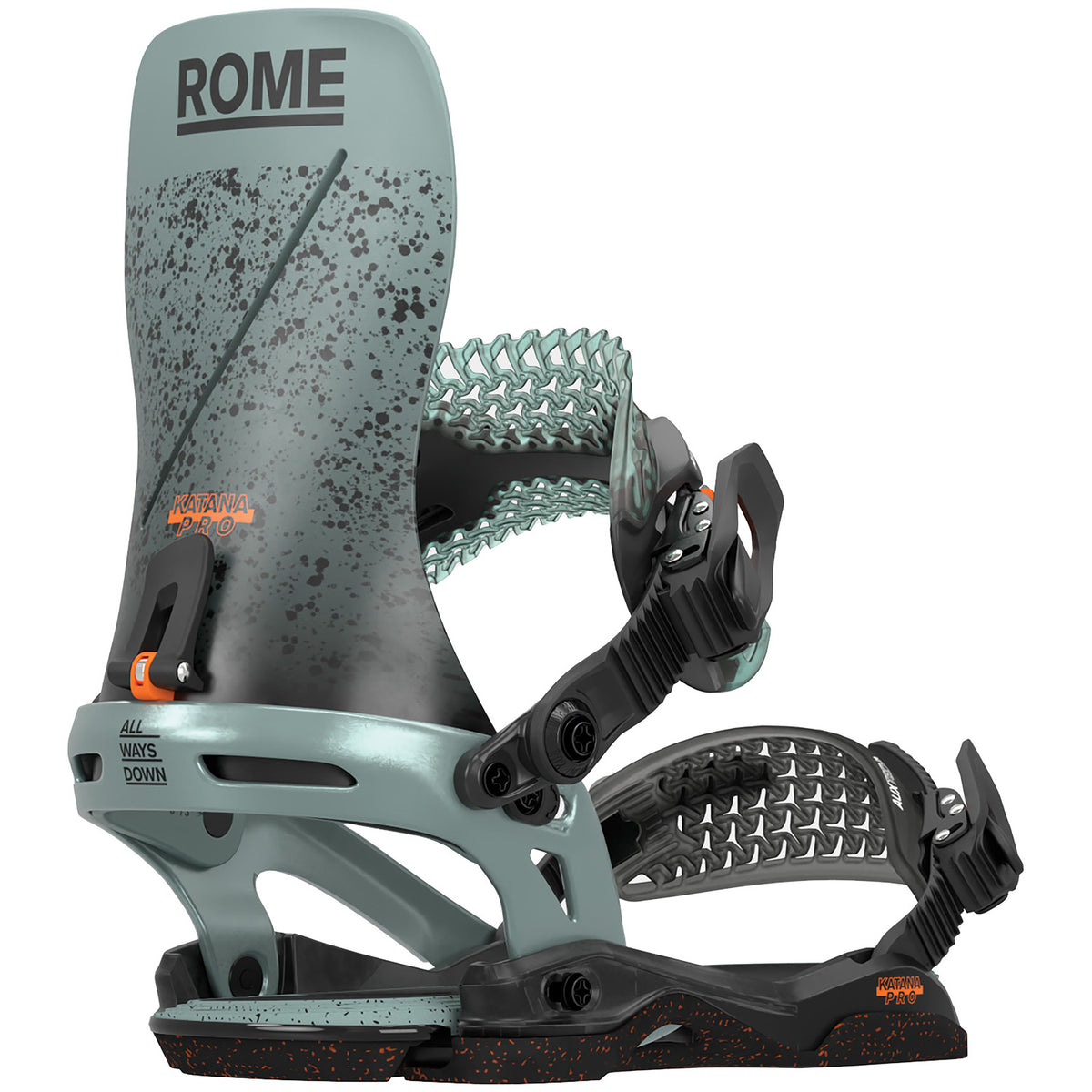 Rome Katana Pro Snowboard Bindings 2025 Slate Gray/Orange