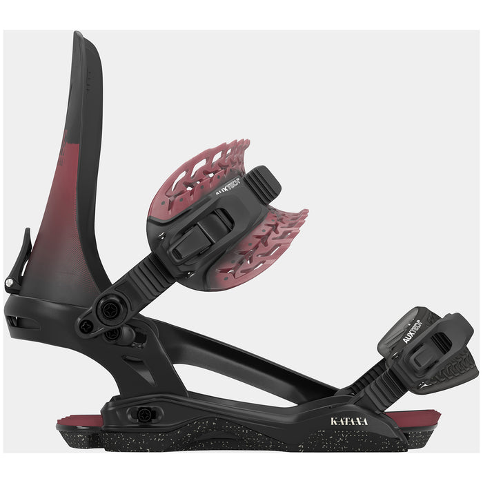 Rome Katana Snowboard Bindings - Women's 2025 Black/Burgundy
