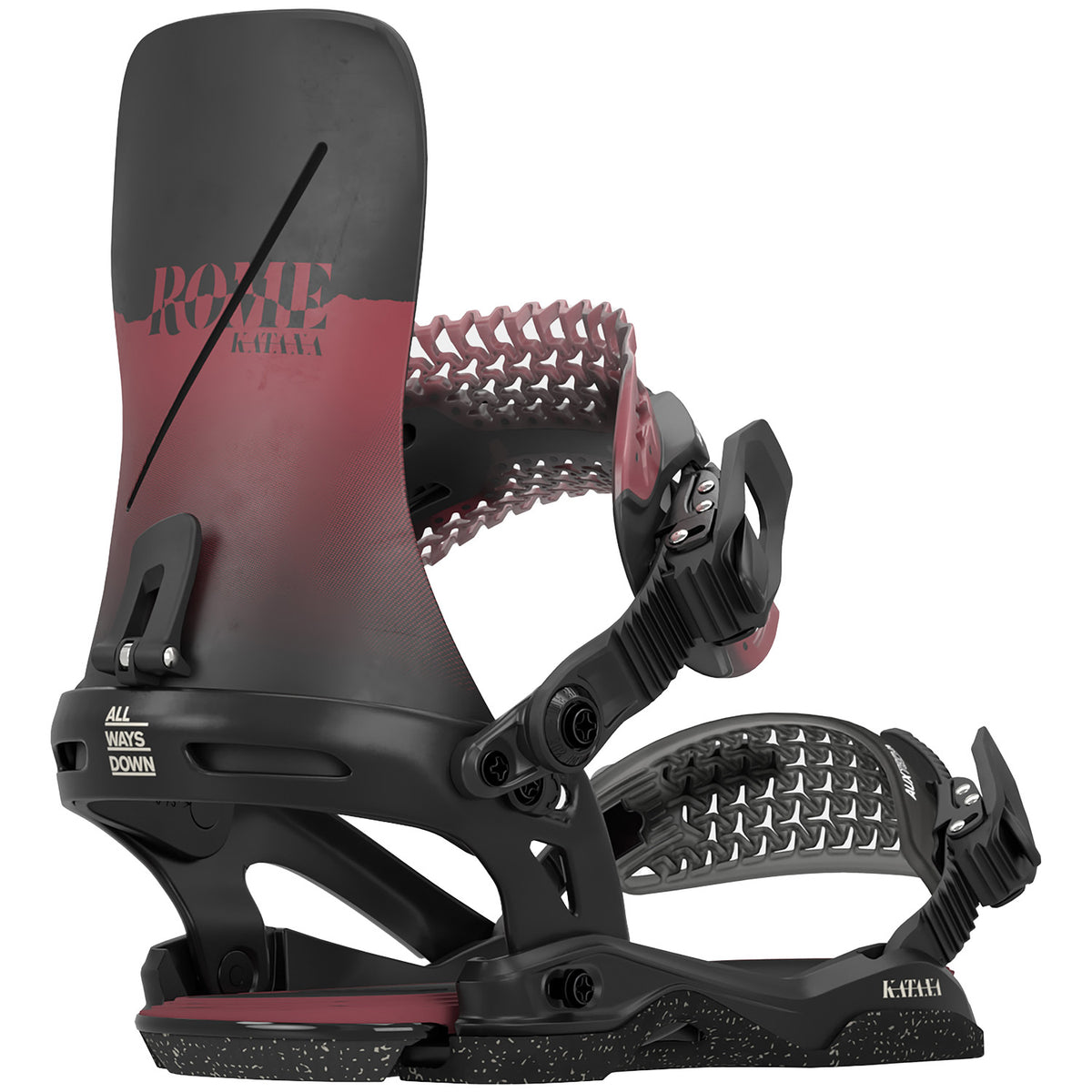 Rome Katana Snowboard Bindings - Women's 2025 Black/Burgundy