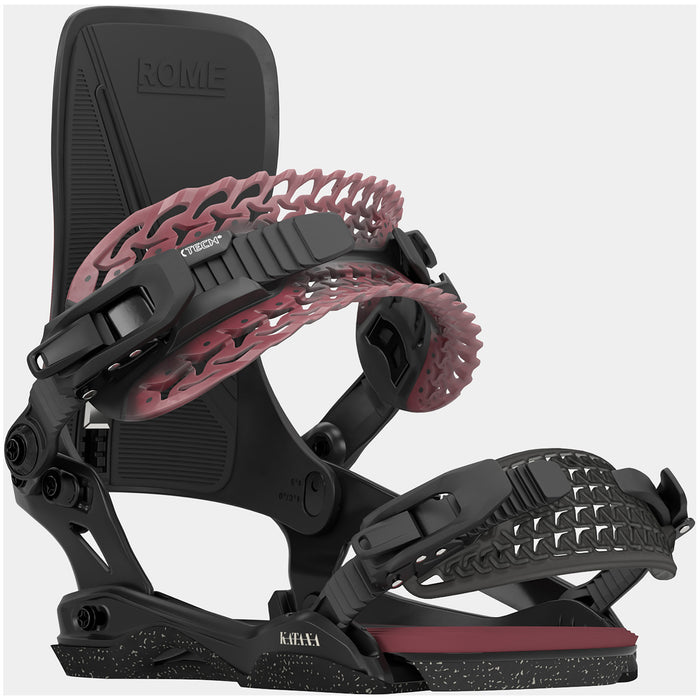 Rome Katana Snowboard Bindings - Women's 2025 Black/Burgundy
