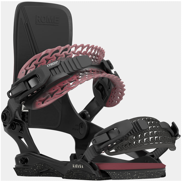 Rome Katana Snowboard Bindings - Women's 2025 Black/Burgundy
