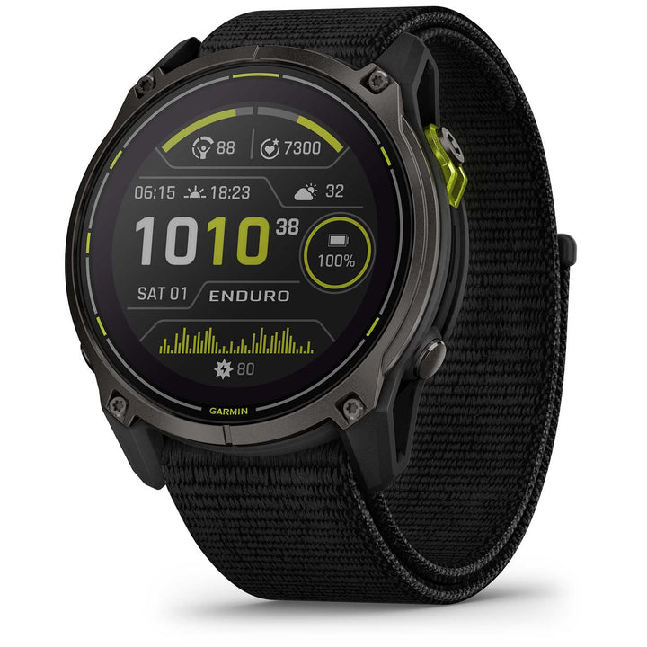 Garmin Enduro 3 Smartwatch Carbon Gray DLC Titanium w/Black Sport Loop Band