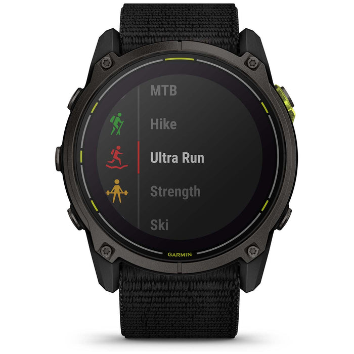 Garmin Enduro 3 Smartwatch Carbon Gray DLC Titanium w/Black Sport Loop Band