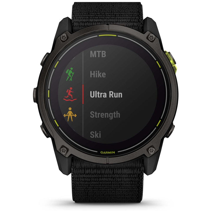 Garmin Enduro 3 Smartwatch Carbon Gray DLC Titanium w/Black Sport Loop Band