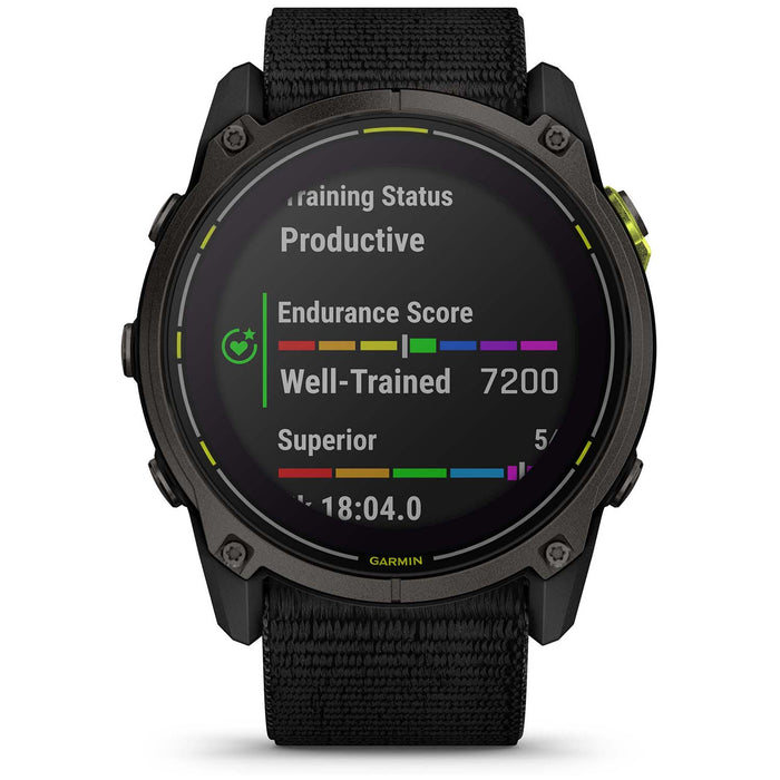 Garmin Enduro 3 Smartwatch Carbon Gray DLC Titanium w/Black Sport Loop Band