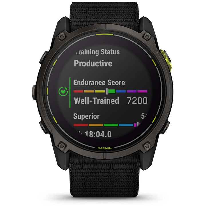 Garmin Enduro 3 Smartwatch Carbon Gray DLC Titanium w/Black Sport Loop Band