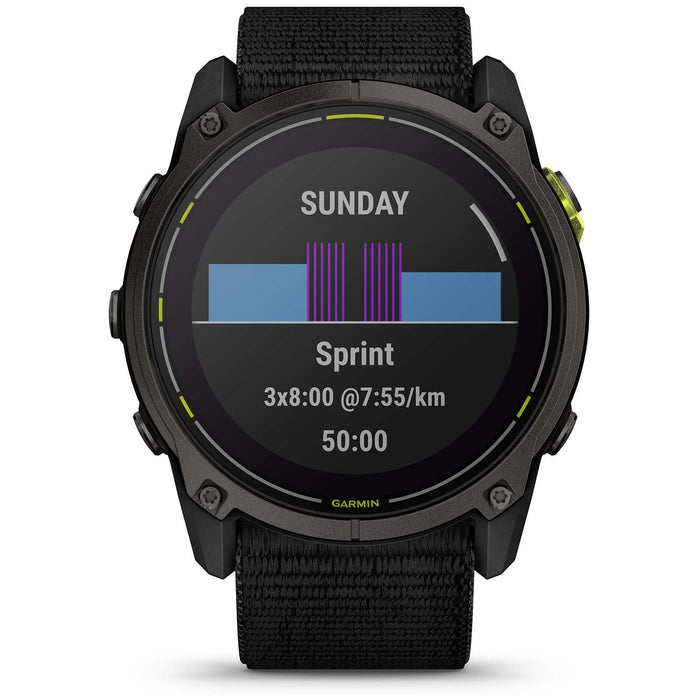Garmin Enduro 3 Smartwatch Carbon Gray DLC Titanium w/Black Sport Loop Band