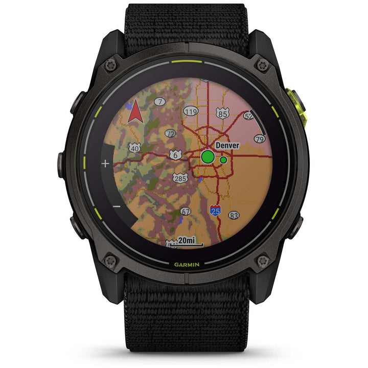 Garmin Enduro 3 Smartwatch Carbon Gray DLC Titanium w/Black Sport Loop Band
