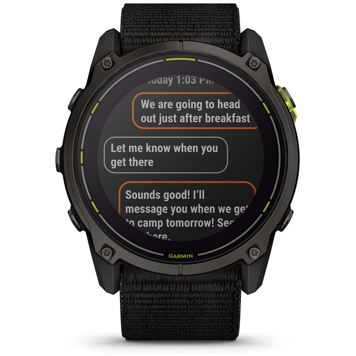 Garmin Enduro 3 Smartwatch Carbon Gray DLC Titanium w/Black Sport Loop Band