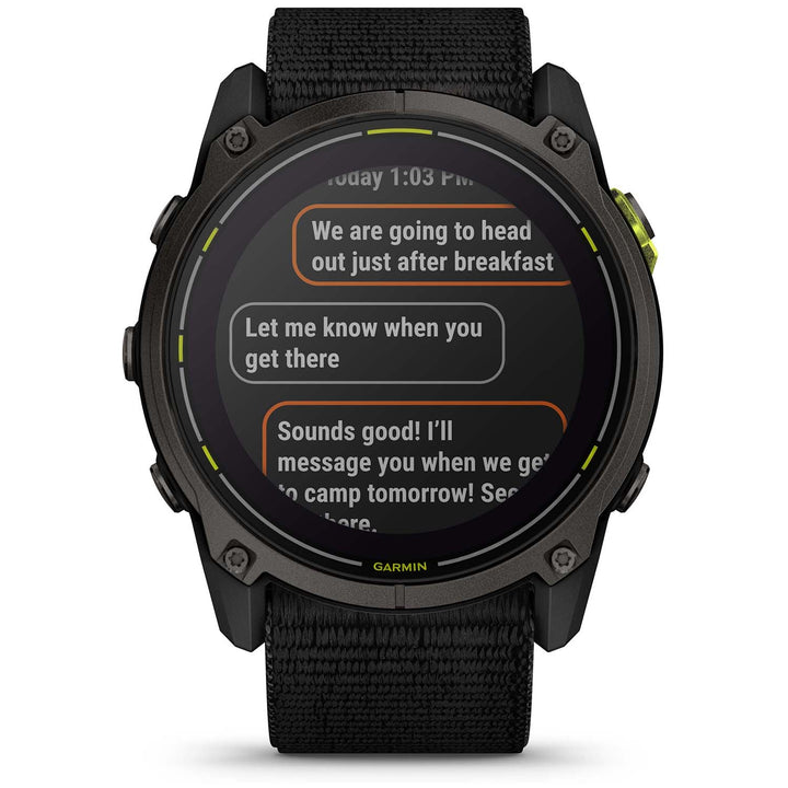 Garmin Enduro 3 Smartwatch Carbon Gray DLC Titanium w/Black Sport Loop Band