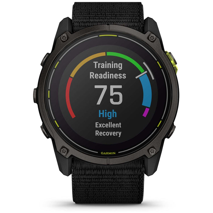 Garmin Enduro 3 Smartwatch Carbon Gray DLC Titanium w/Black Sport Loop Band